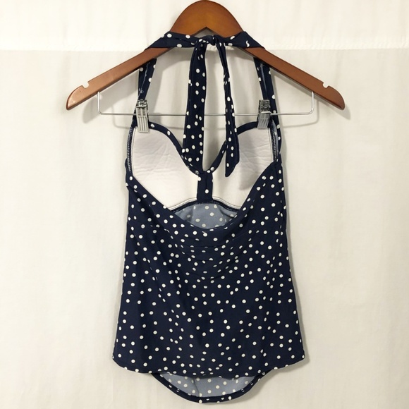 Merona | Vintage inspired polka dot halter neck swim top - Picture 3 of 7